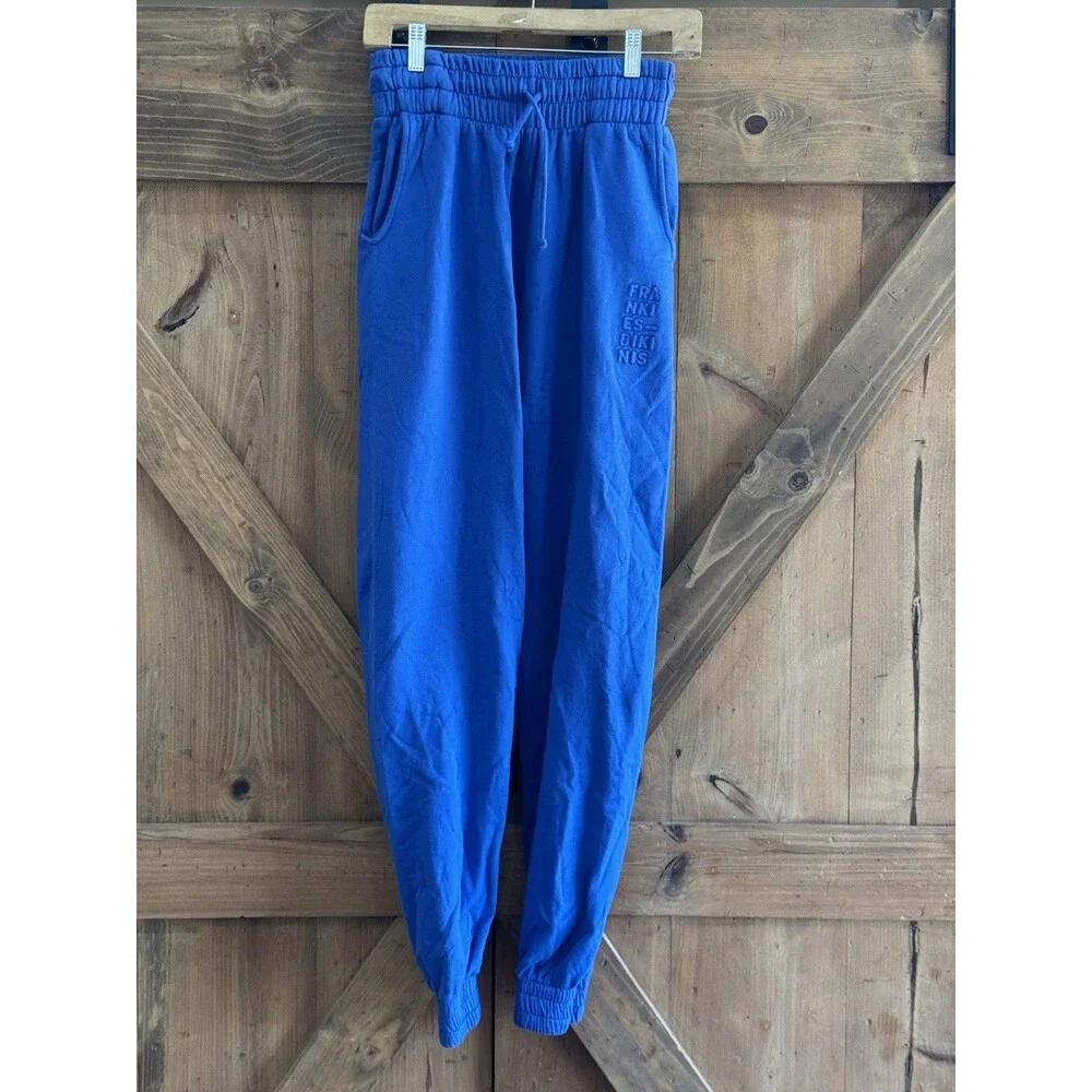 FRANKIES BIKINIS Frank Sweatpants Joggers Swim Cover Blue Women's Sz M New